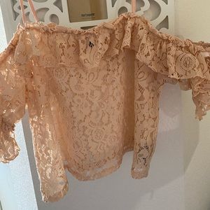 Off shoulder top, nude color, shoulder details